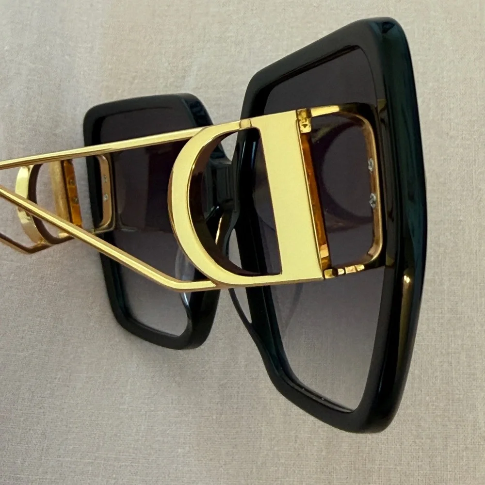 Dior Oversized Square Women's Sunglasses - Black Frame with Gradient Lenses